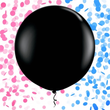 Riesen Luft-Ballon Boy or Girl inkl Konfetti-Füllung in rosa & blau 90 cm Baby-Shower-Party